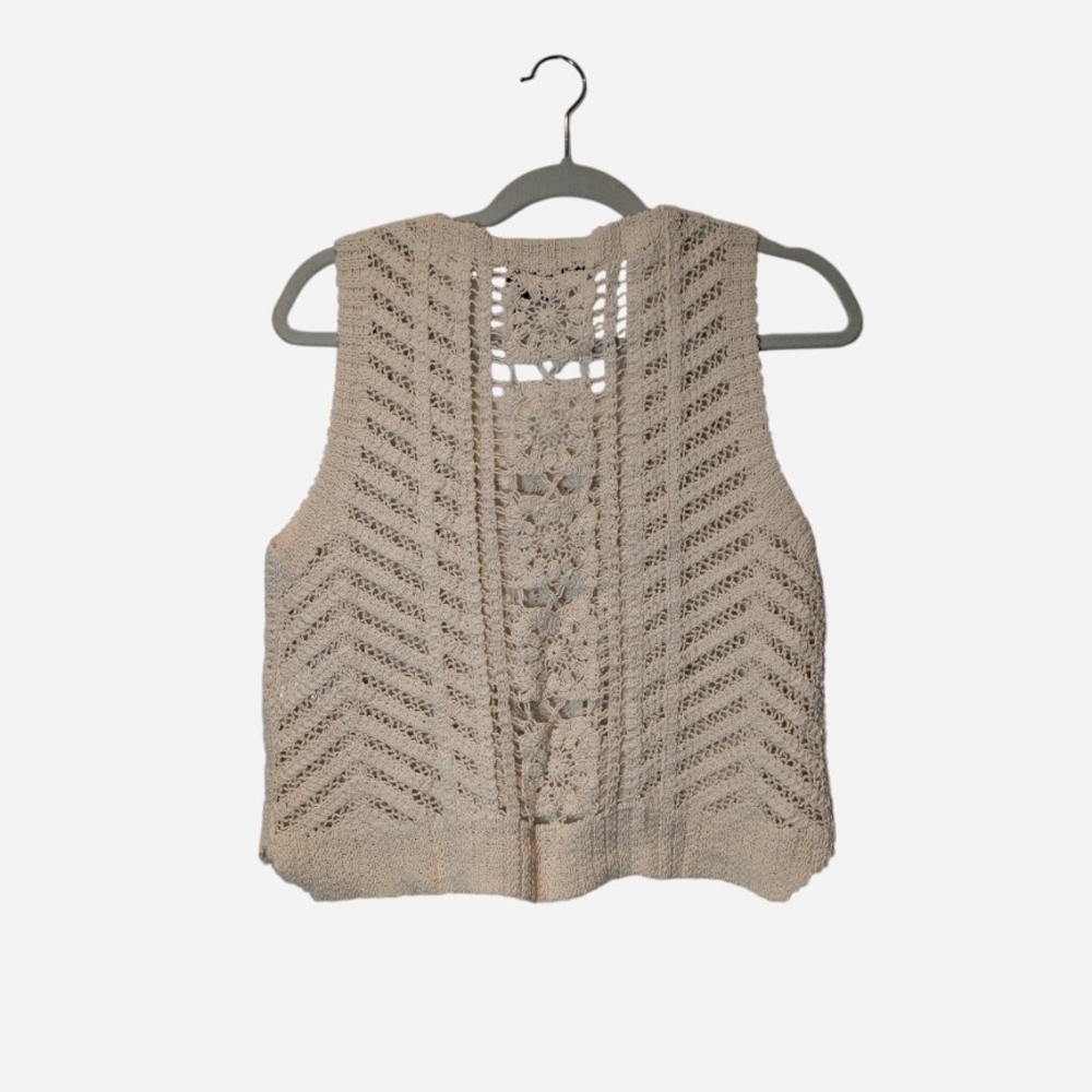 Pre-owned DKNY jean Women's Scoop Kneck Crochet Pullover Top - Picture 3 of 11